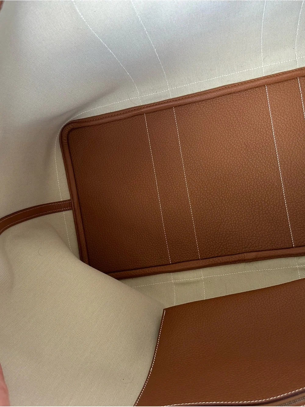 Hermes Garden Party Voyage 49 Toile Negonda Gold XL Weekender Travel Tote Rare - Picture 15 of 17